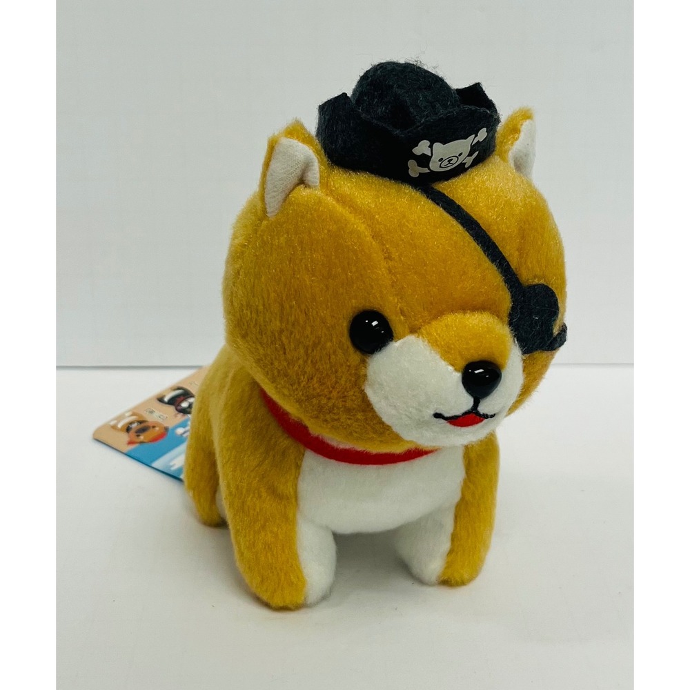 Amuse Mameshiba San Kyodai 5" Pirate Tan White Shiba Inu Mame-Taro Plush NWT